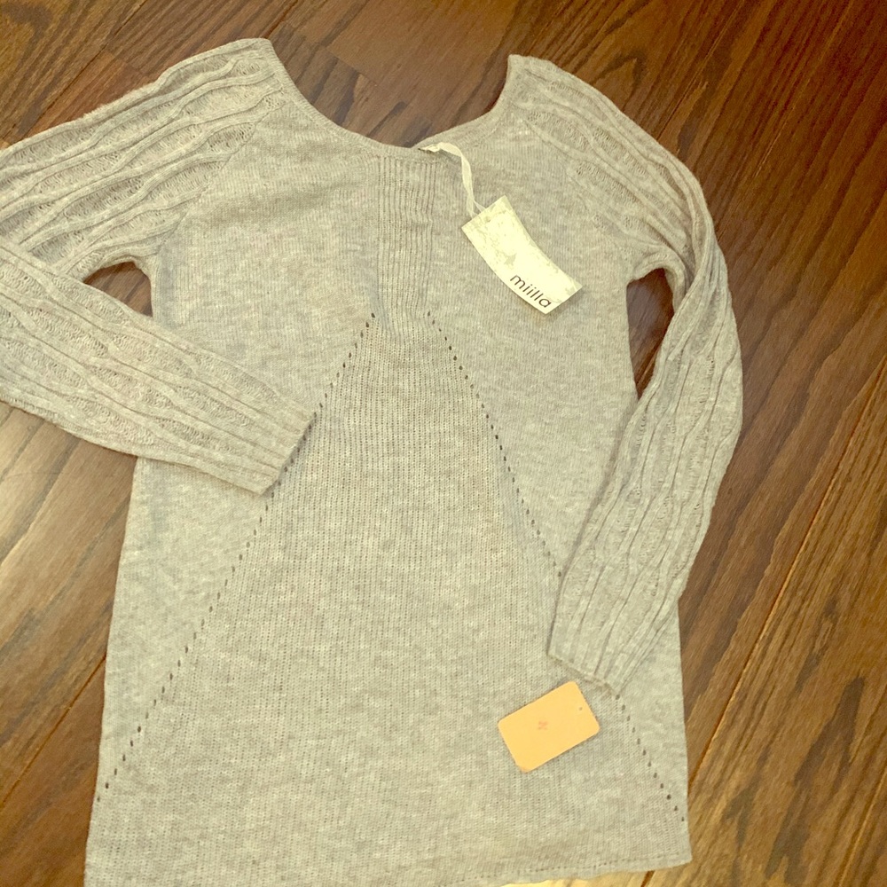 Gray tunic length sweater. Brand new with tags